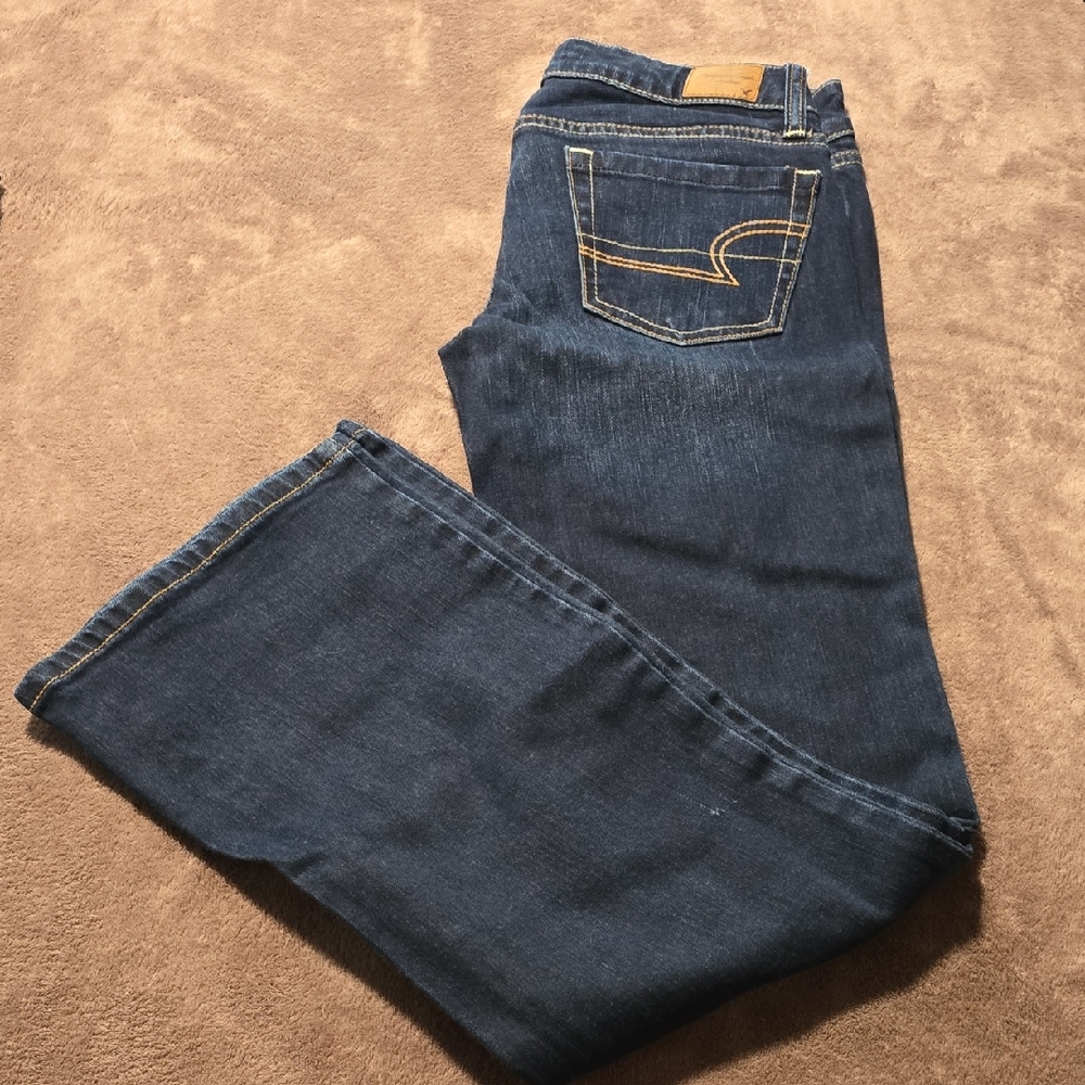 American Eagle Outfitters Dark Blue Straight Leg Jeans